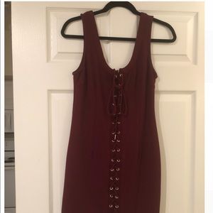 Fashion Nova Lace Up Dress Size L